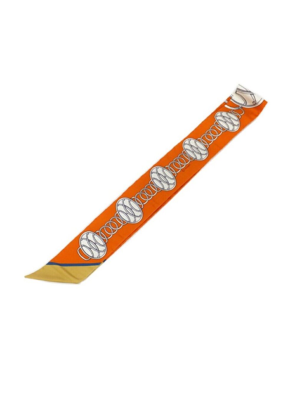 Hermes Twilly Orange Lift Profile Silk Scarf